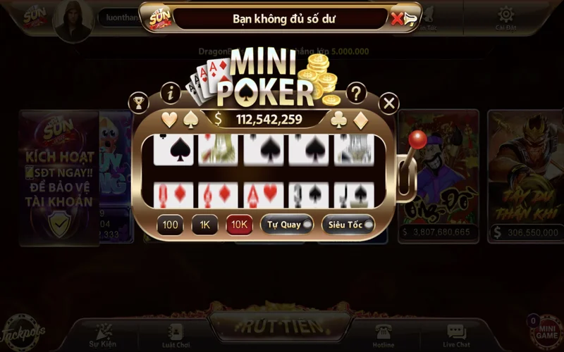 mini poker sunwin co cach choi gan giong poker