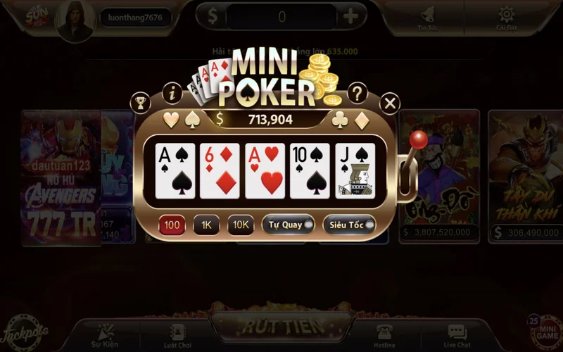 mini poker sunwin la mot the loai game co cach choi kha don gian