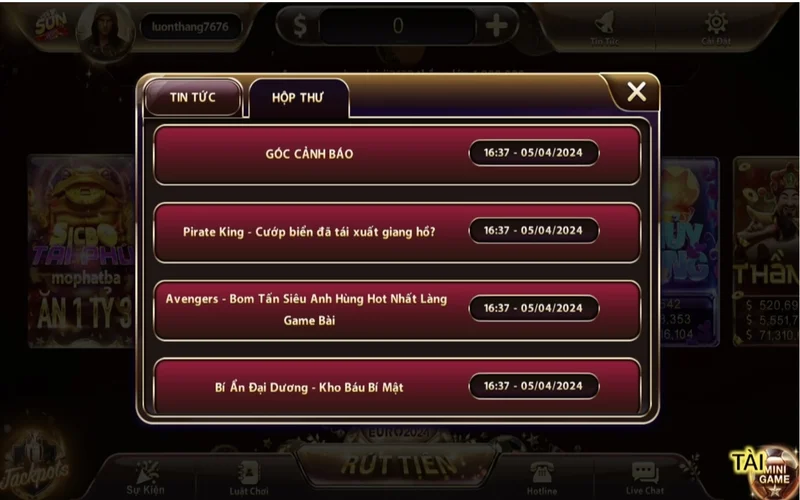 hop thu sunwin la mot tinh nang dac biet tuyet voi